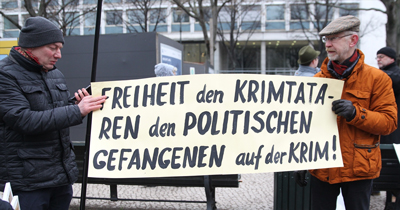 Berlin'de Kırım Türklerine destek gösterisi