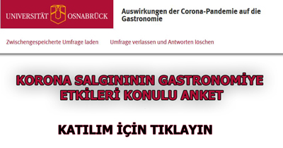 Korona salgınının gastronomiye etkileri konulu anket