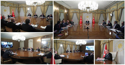 Erdoğan'ın liderlerle 4'lü video konferansı Erdoğan'ın liderlerle 4'lü video konferansı