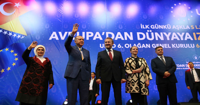 Cumhurbaskani Erdogan Saraybosna'da yapilan UETD Genel Kurulu'nda konustu