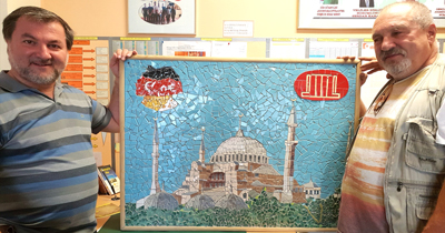 İtalyan ustadan cami için fayanstan tablo