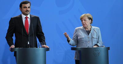 Merkel Katar Emiri Al Sani ile görüstü