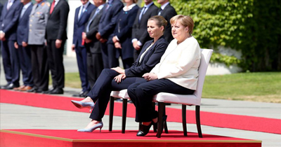 Merkel'in titreme nöbetine sandalyeli önlem Merkel'in titreme nöbetine sandalyeli önlem