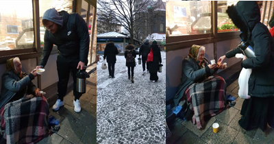 Türk gençleri Münih‘te evsizlere çorba dağıttı