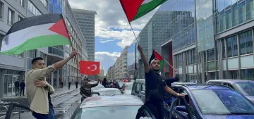 Berlin’de İsrail'in saldırıları konvoyla protesto edildi