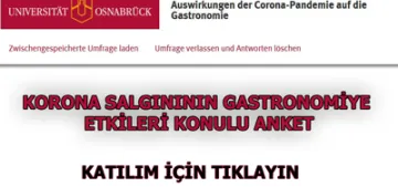Korona salgınının gastronomiye etkileri konulu anket Korona salgınının gastronomiye etkileri konulu anket