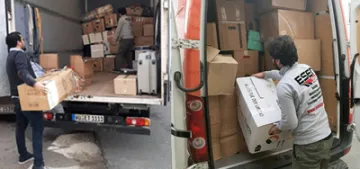 Depremzedelere Almanya’dan malzeme yardımı