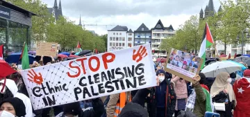 Köln'de İsrail'in saldırıları protesto edildi