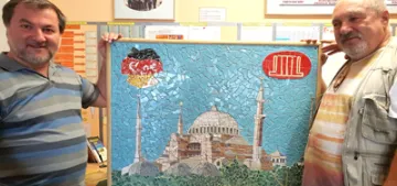 İtalyan ustadan cami için fayanstan tablo