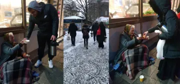 Türk gençleri Münih‘te evsizlere çorba dağıttı